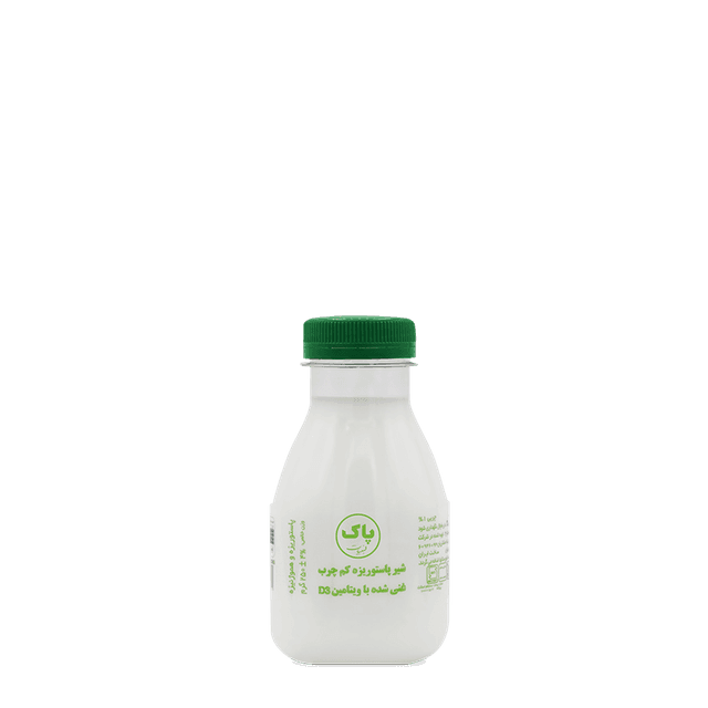 شیر پاستوریزه کم چرب بطری 250گرم ، پاک