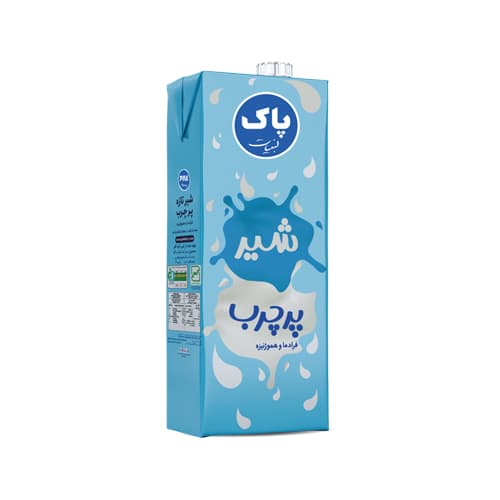 شیر استریل پر چرب پاکتی یک لیتری ، پاک پی