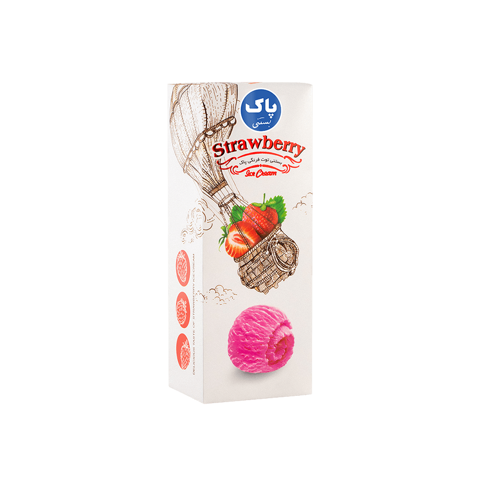 بستنی یک لیتری توت فرنگی 500 گرم