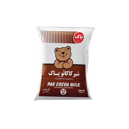 شیر پاستوریزه کاکائو کم چرب نایلون 700سی سی ، پاک