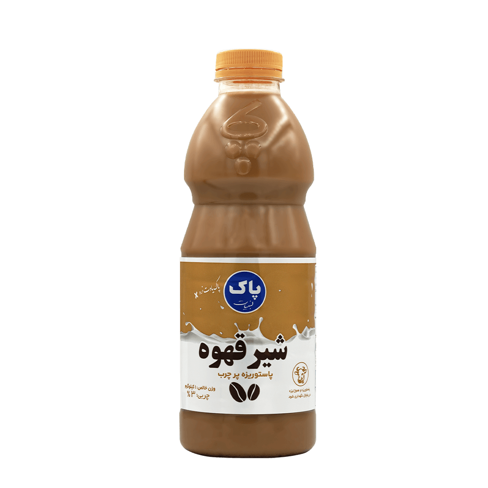 شیر پاستوریزه قهوه پرچرب بطری 1کیلویی