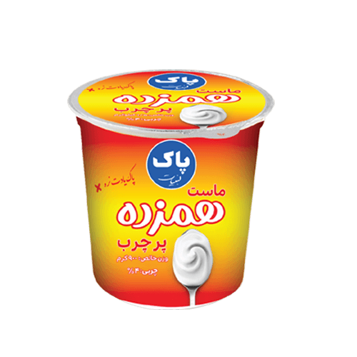 ماست همزده پر چرب لیوانی 900گرم ، پاک