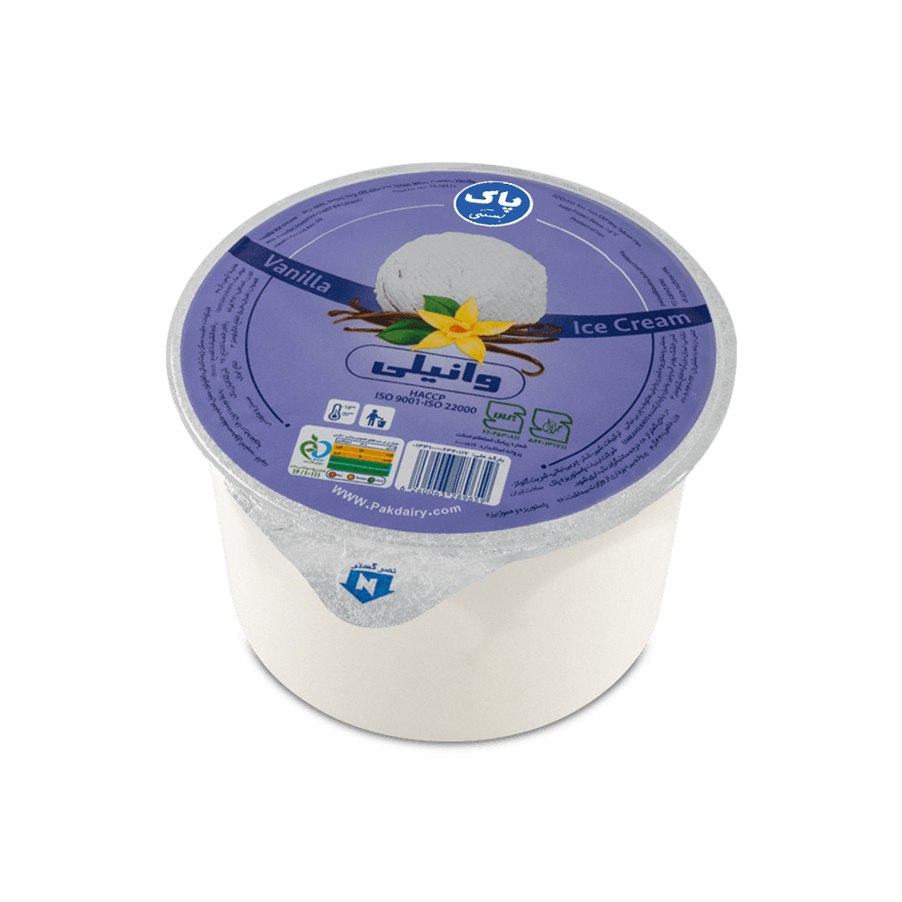 بستنی یک لیتری وانیلی ظرفی 420گرم